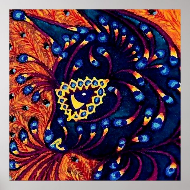 Poster "Chat psychédélique" de Louis Wain (Devant)