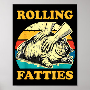Poster Chat qui fait rouler des grosses boules drôle pour