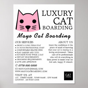 Poster Chat Rose, Embarquement De Chats, Publicité De Cat