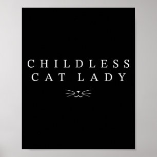 Poster Chat sans enfant Lady Cute Chat Face 2024 Ca sans 