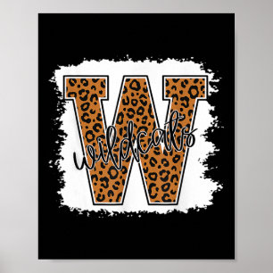 Poster Chat School Spirit Leopard Retour À L'École Girls