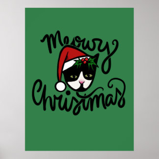 Poster Chat Smoking Noël