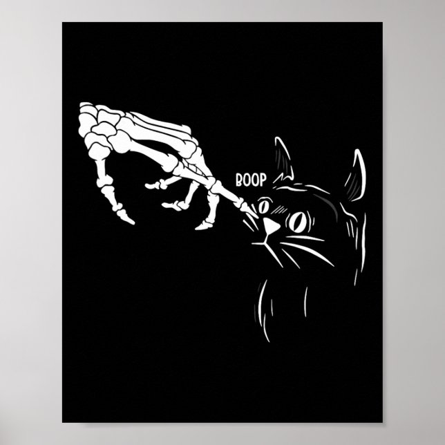 Poster Chat Squelette Halloween Chats Lover Pet Ow (Devant)