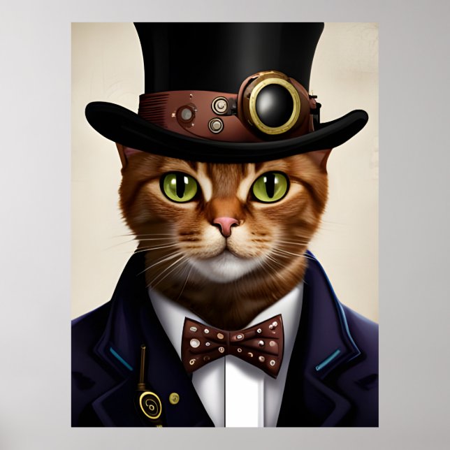 Poster Chat Steampunk (Devant)