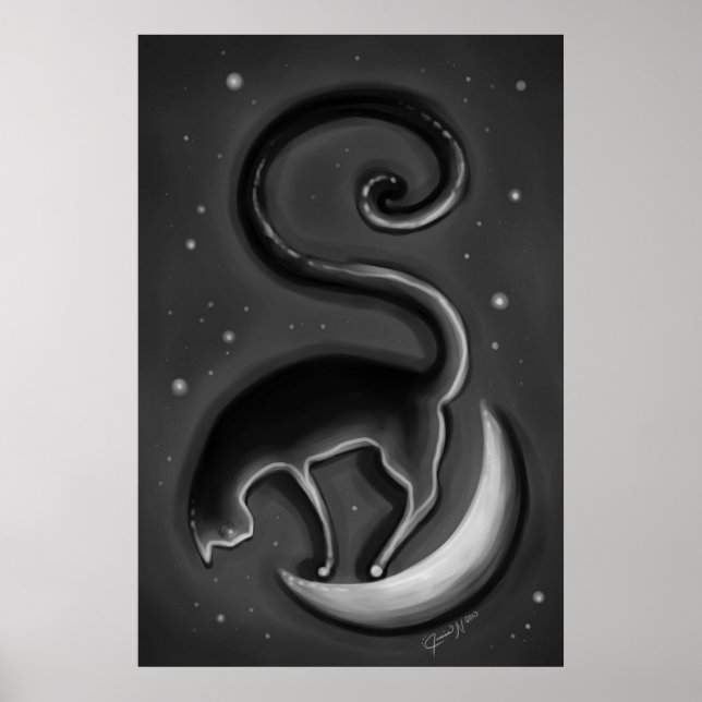 Poster Chat sur la lune (Devant)