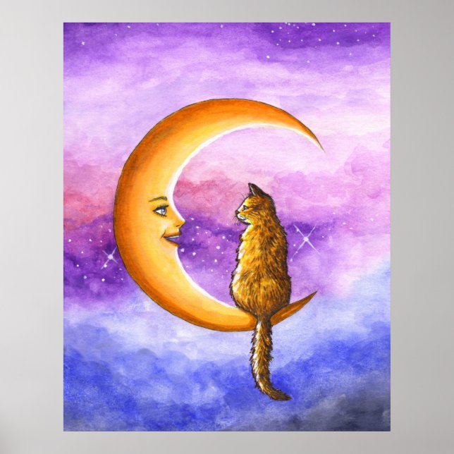 Poster Chat sur la lune 673 (Devant)