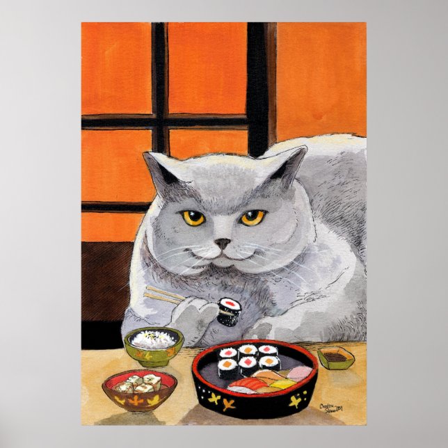 Poster Chat Sushi Big Fred (Devant)