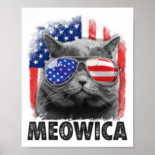 Poster Chat T-shirts 4 juillet Meowica Merica Hommes État