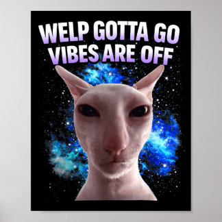 Poster Chat tigré drôle de chaton faut y aller dire sarca