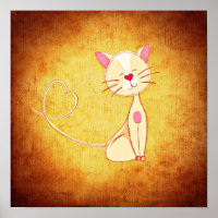 Chat très heureux avec une queue de coeur