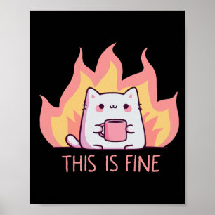 Poster Chat Un Feu C'est Très Bien