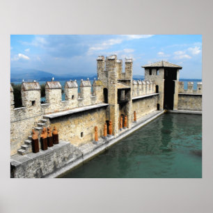 Poster Château à Sirmione, Lac de Garde, Italie