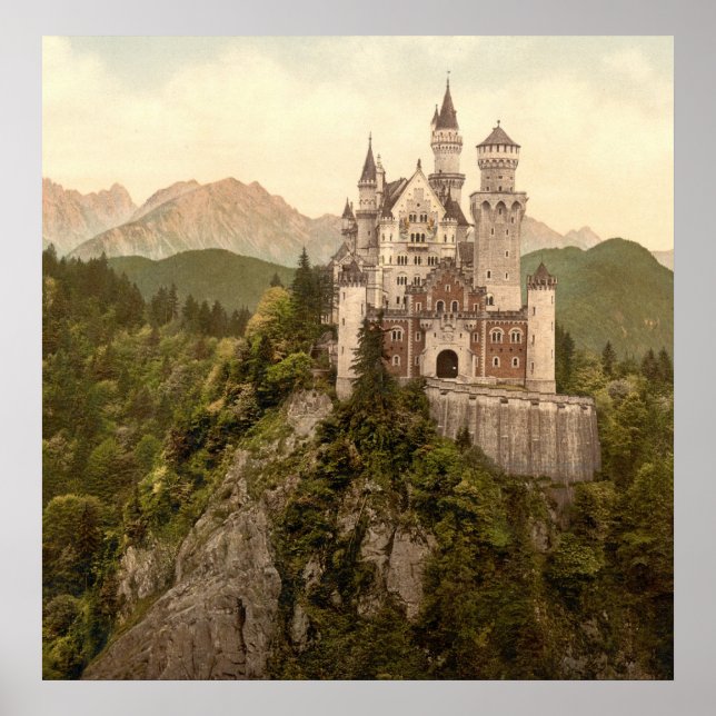 Poster Château allemand Neuschwanstein (Devant)