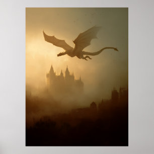 Poster Château Brumeux du Dragon Doré