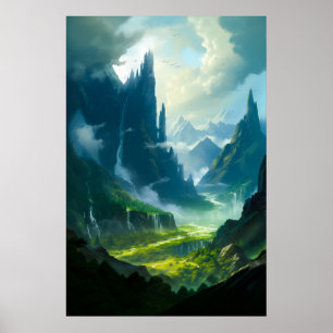 Poster Château caché dans la vallée
