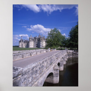 Poster Château Chambord, Vallée de la Loire, France