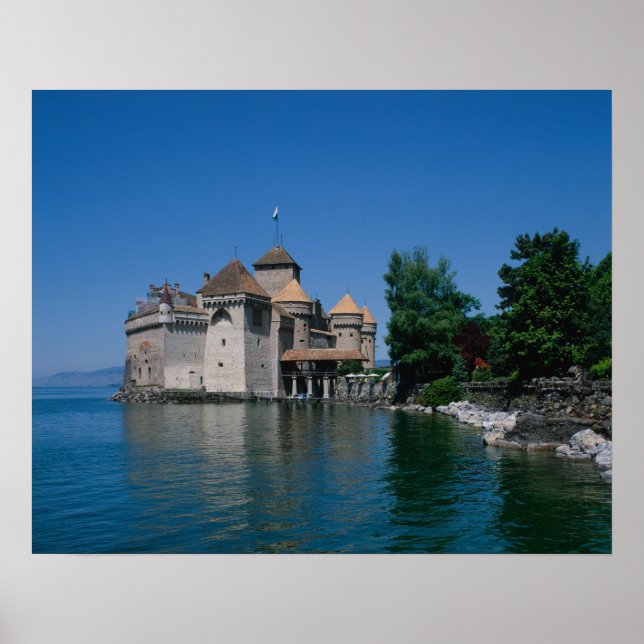 Poster Chateau Chillon, Lac Léman, Canton de Vaud, (Devant)