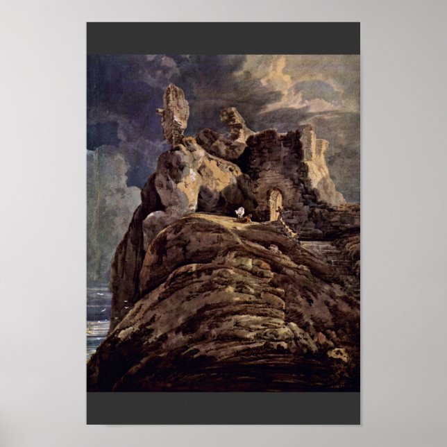 Poster Château de Bamburgh Northumberland Par Thomas Girt (Devant)