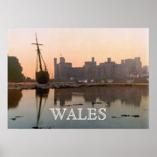 Poster Château de Caernarfon au Pays de Galles (1900)