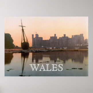 Poster Château de Caernarfon au Pays de Galles (1900)