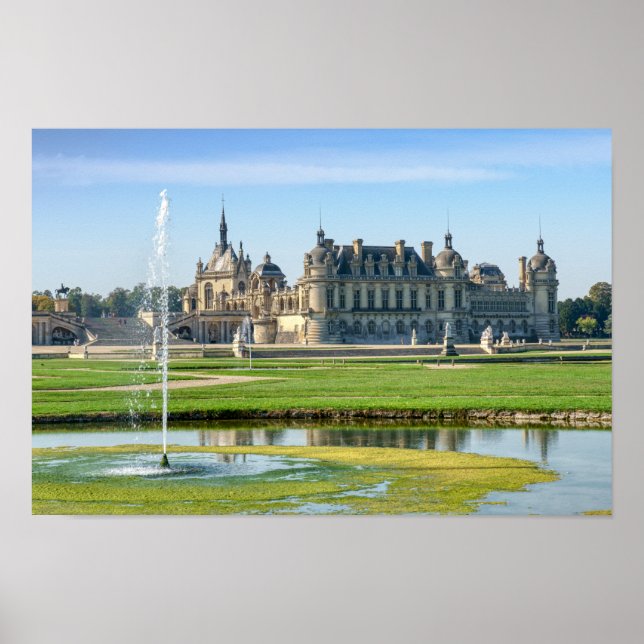 Poster Château de Chantilly et Le Notre Garden - France (Devant)