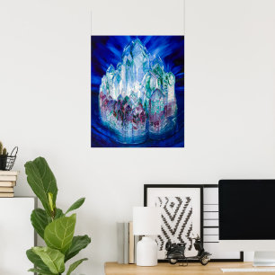 Poster Château de Crystal dans la mer par Wenzel Hablik