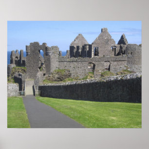 Poster Château de Dunluce près de Bushmills et Portrush, 