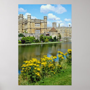 Poster Château de Leeds, Kent, fleurs d'Angleterre