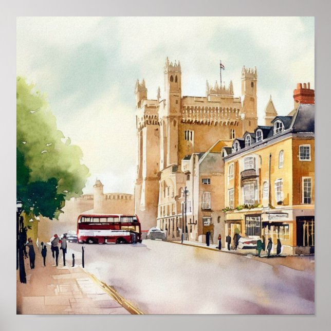 Poster Château de London-Windsor, (C), Aquarelle (Devant)