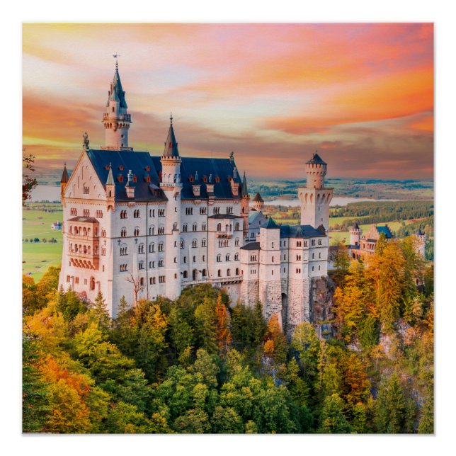 Poster Château de Neuschwanstein en Bavière (Devant)