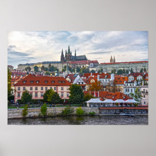 Poster Château de Prague surplombant Prague, République t