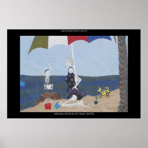 Poster Château de sable de grand-mère
