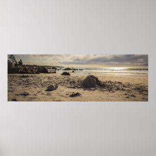 Poster Château De Sable Tombé Sur La Plage