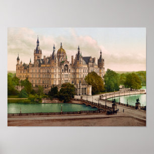 Poster Château de Schwerin Allemagne - Vers 1900 Photoch