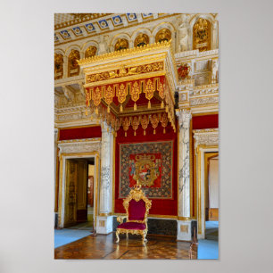 Poster Château de Schwerin Salle de Trône, Allemagne