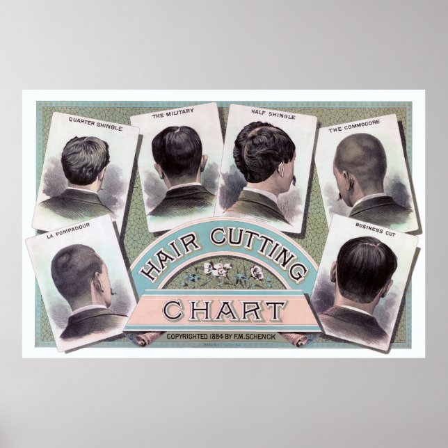 POSTER CHÂTEAU DE STYLE DE CHEVEUX DE BARBER POUR HOMMES  (Devant)