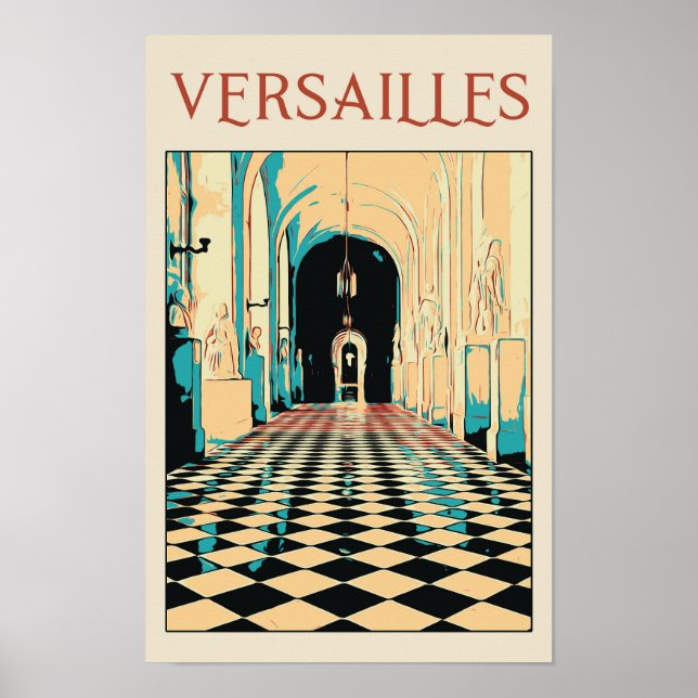 Poster Château de Versailles illustration France Carte po (Devant)
