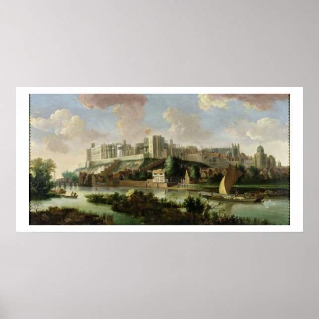 Poster Château de Windsor vu de la Tamise, vers 1700 (hui (Devant)