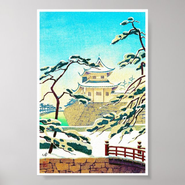 Poster Château d'hiver japonais cool oriental scénographi (Devant)