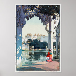 Poster Château d'Udaipur, Inde, Hiroshi Yoshida