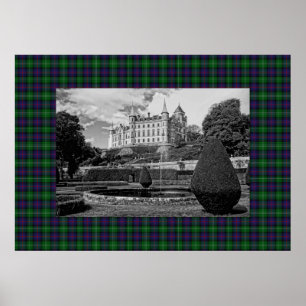 Poster Château Dunrobin Sutherland Tartan