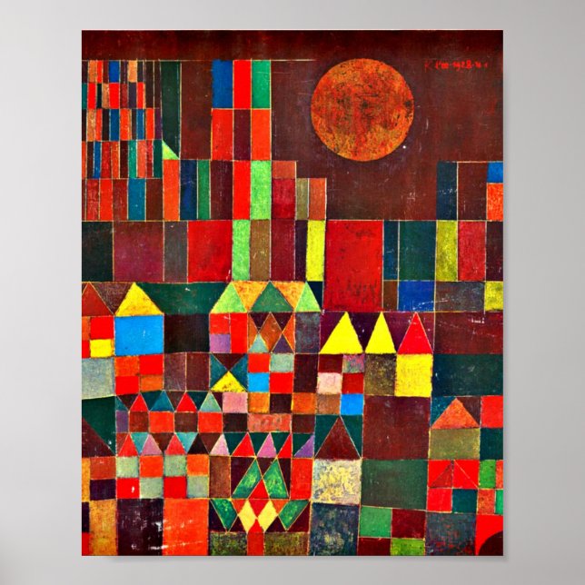 Poster Château et soleil, art abstrait de Paul Klee (Devant)