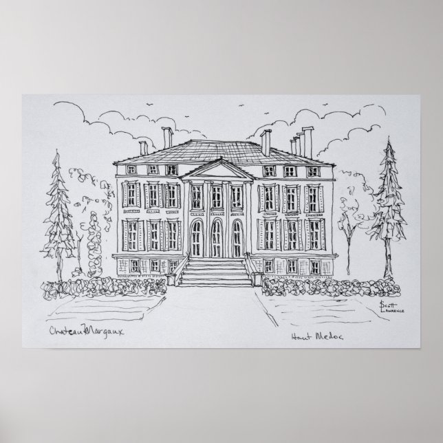 Poster Château Margaux | Bordeaux, France (Devant)