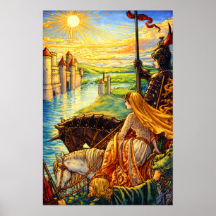 Poster Château Médiéval, Chevaliers & Princesse