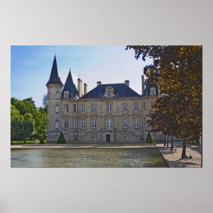 Poster Château Pichon Longueville Baron et étang