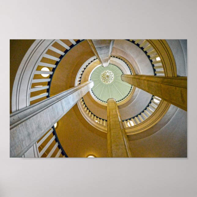 Poster Château Schwerin Escalier Spiral en Allemagne (Devant)