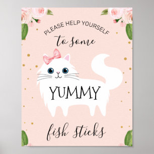 Poster Chaton Blanc Êtes-Vous Chaton Moi Signal Anniversa