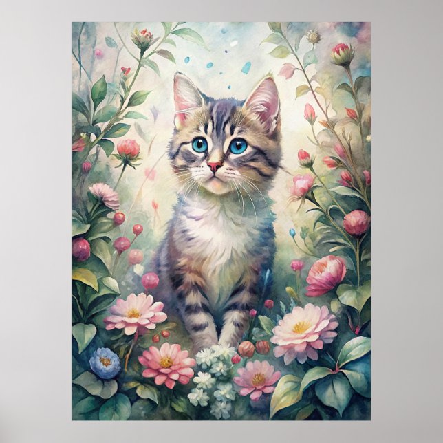 Poster Chaton bleu Eyed (Devant)