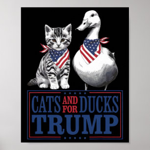 Poster Chatons Pour Trump 2024 Chats Et Canards Pour Trum