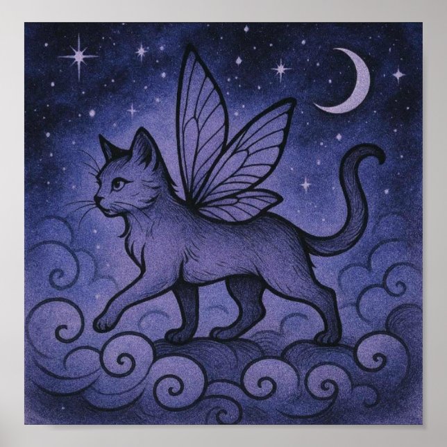 Poster ChatPapillonMystique (Devant)